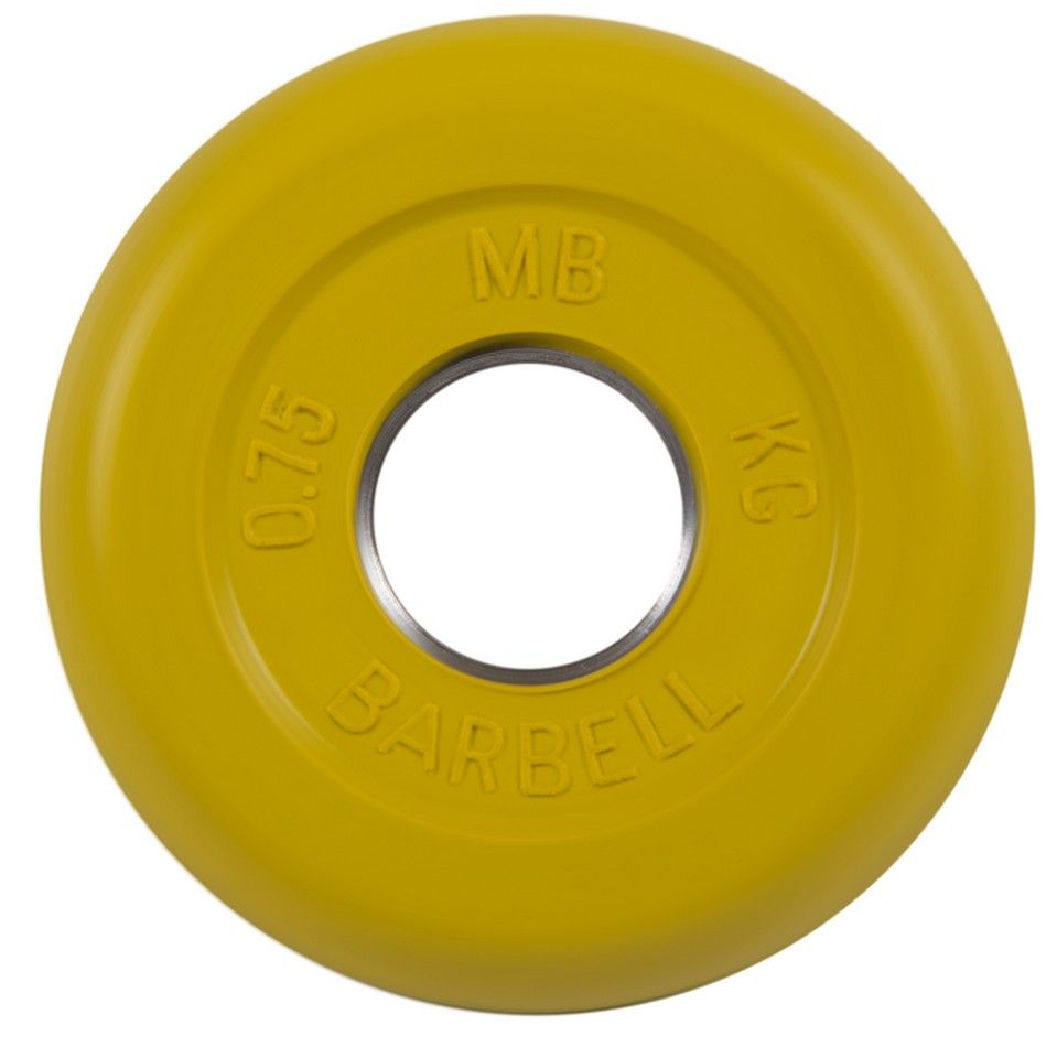 Фото Диск обрезиненный d26мм MB Barbell MB-PltC26-0,75 0,75 кг желтый