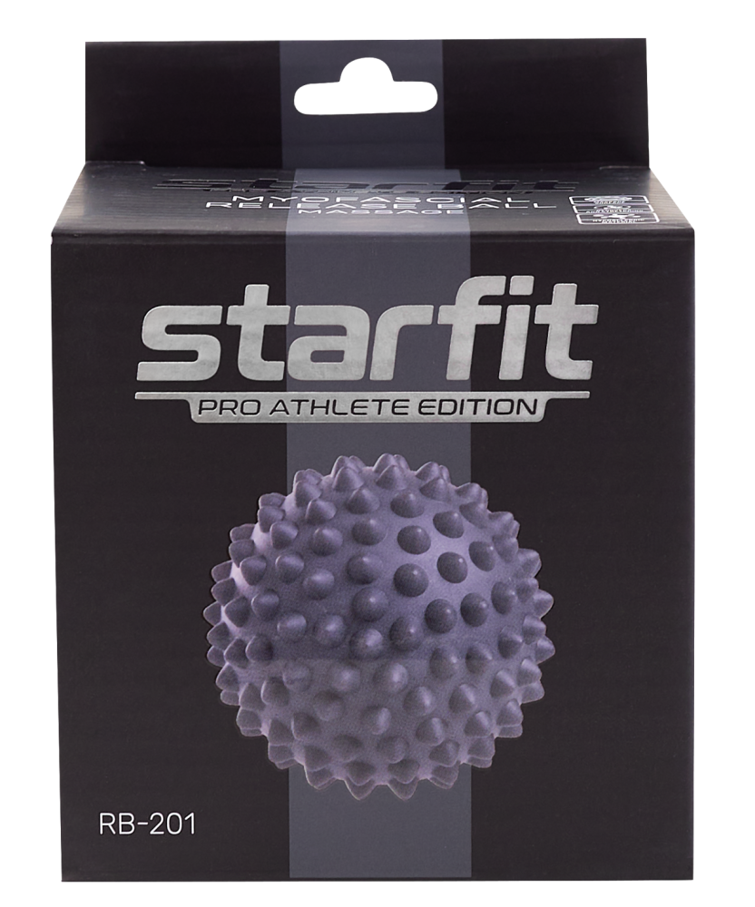 Фотографии Мяч для МФР RB-201, 9 см, поливинилхлорид, массажный, серый