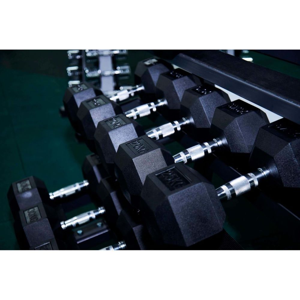 Гантель гексагональная обрезиненная PROFI-FIT 55 кг