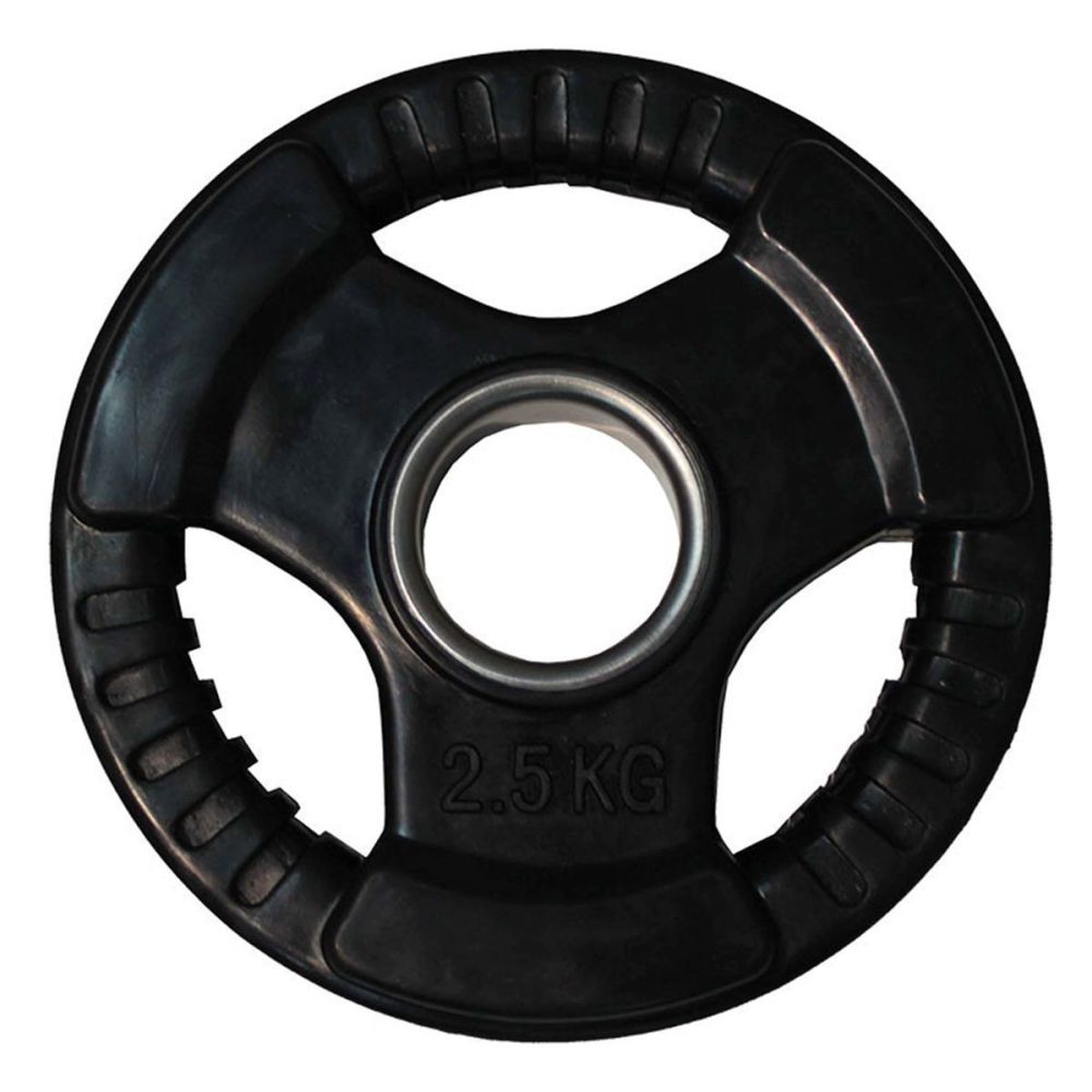 Фото Диск обрезиненный (три хвата, черный) D51 мм PROFI-FIT  2,5 кг