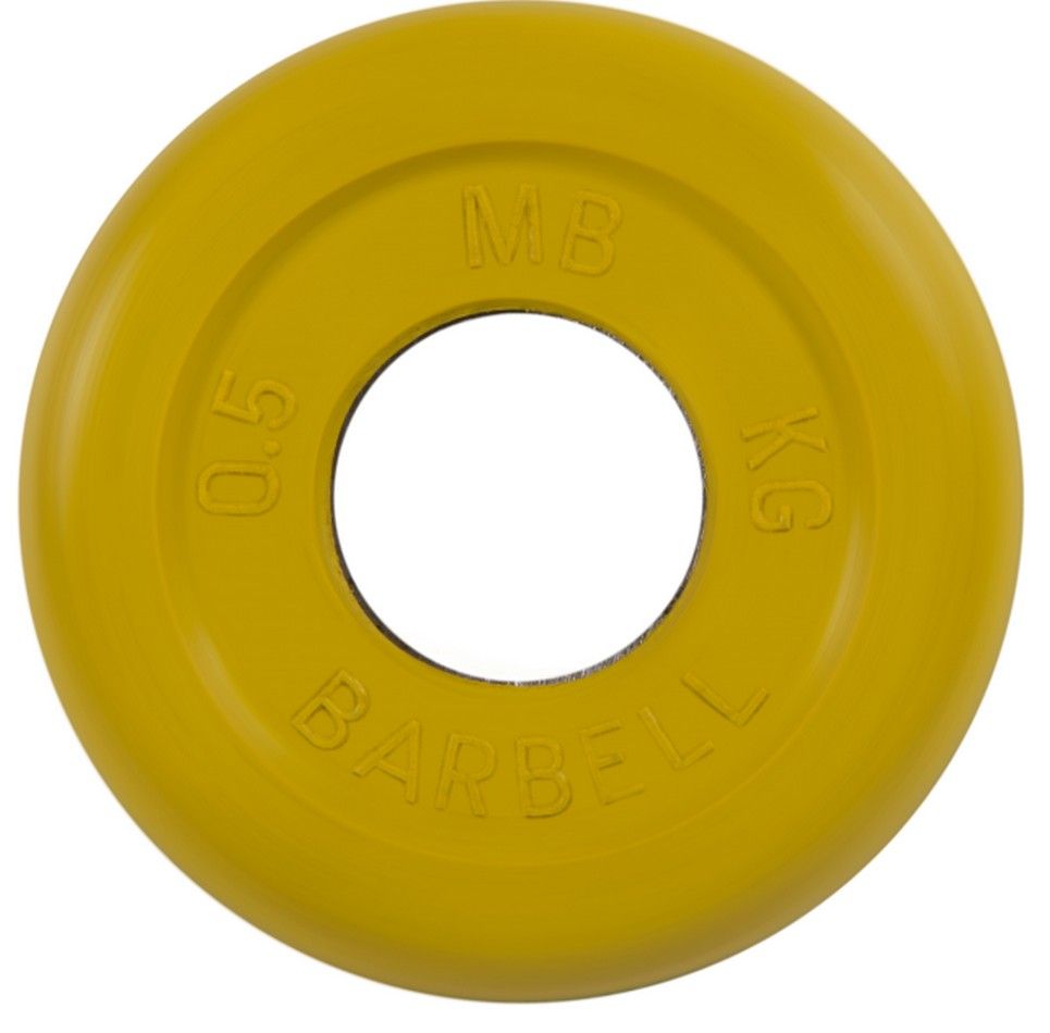 Диск обрезиненный d31мм MB Barbell MB-PltC31-0,5 0,5 кг желтый