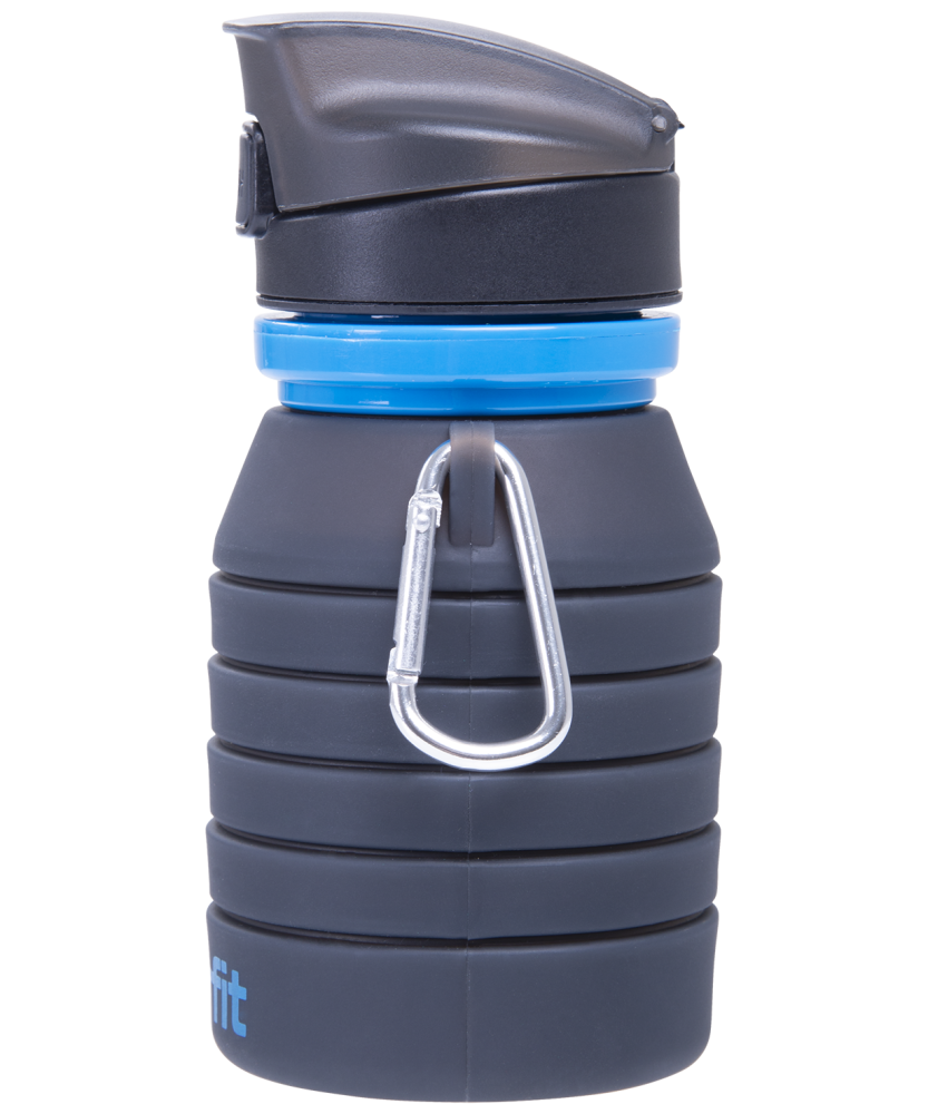 Фотографии Бутылка для воды складная FB-100, с карабином, серый