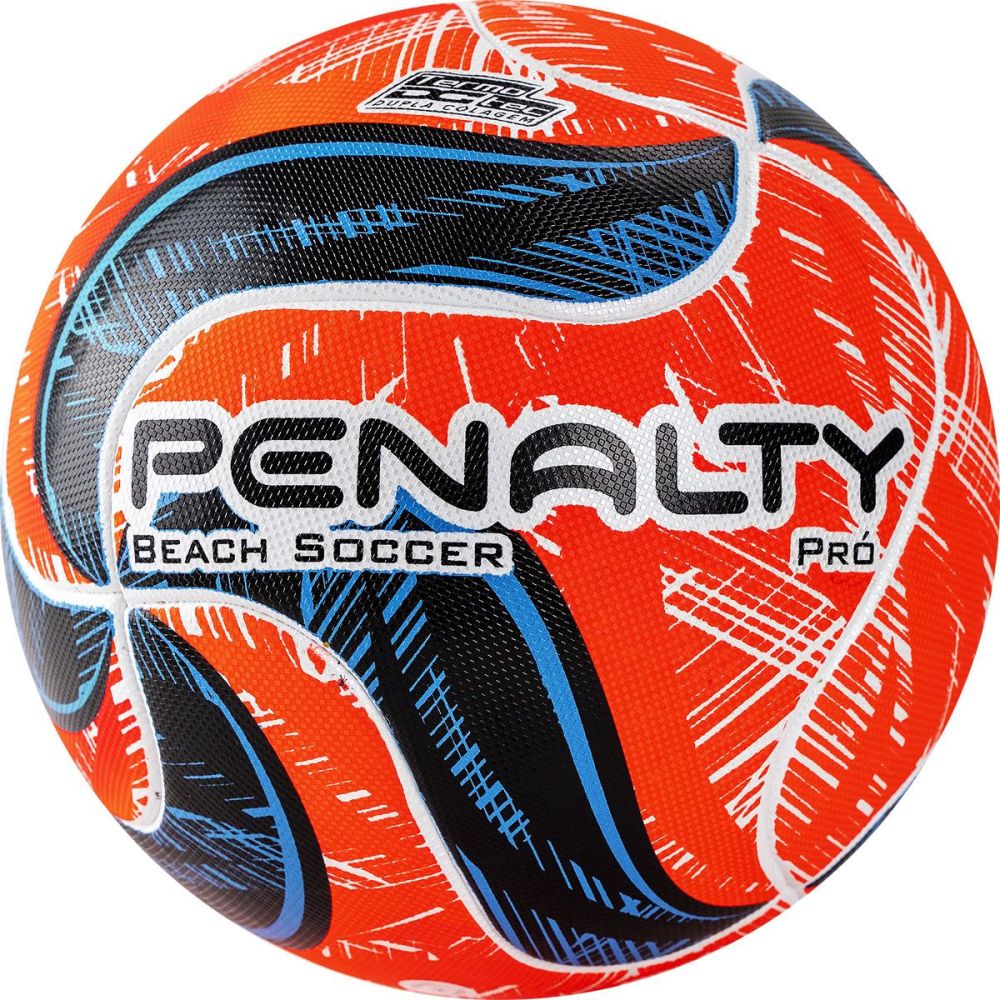 Фото Мяч для пляжного футбола PENALTY BOLA BEACH SOCCER PRO IX 5415431960-U, размер 5, оранжево-черно-синий