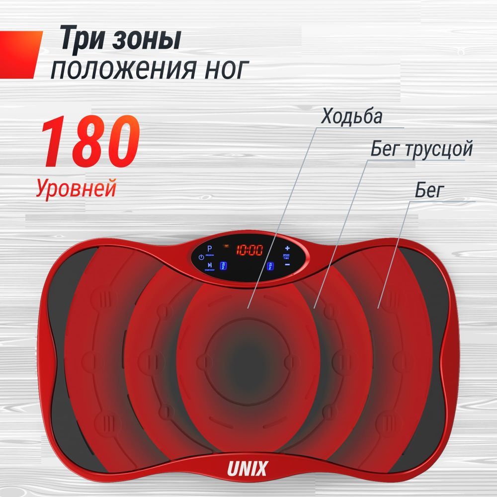 Виброплатформа UNIX Fit усиленная / Intensive 2D Red