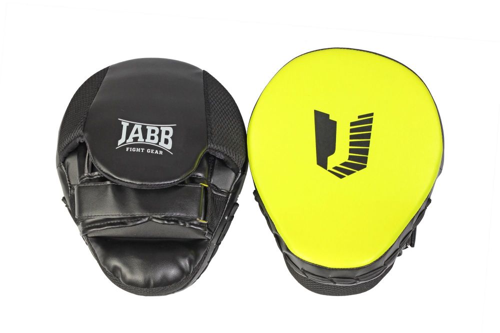 Фотографии Лапа боксерская (пара) Jabb JE-2190 иск.кожа черный/лайм N/S