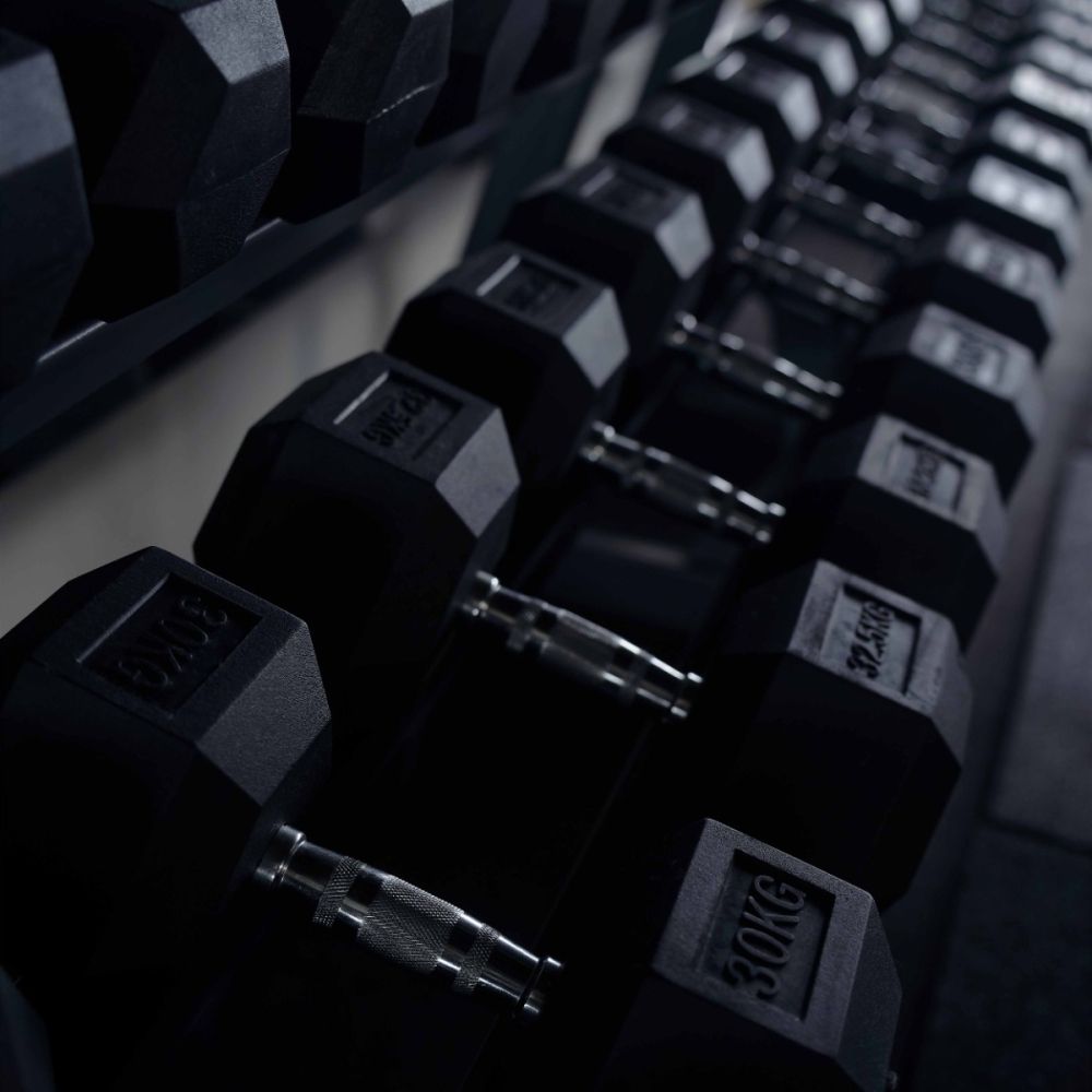 Гантель гексагональная обрезиненная PROFI-FIT 32,5 кг