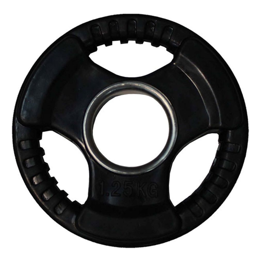 Фото Диск обрезиненный (три хвата, черный) D51 мм PROFI-FIT  1,25 кг