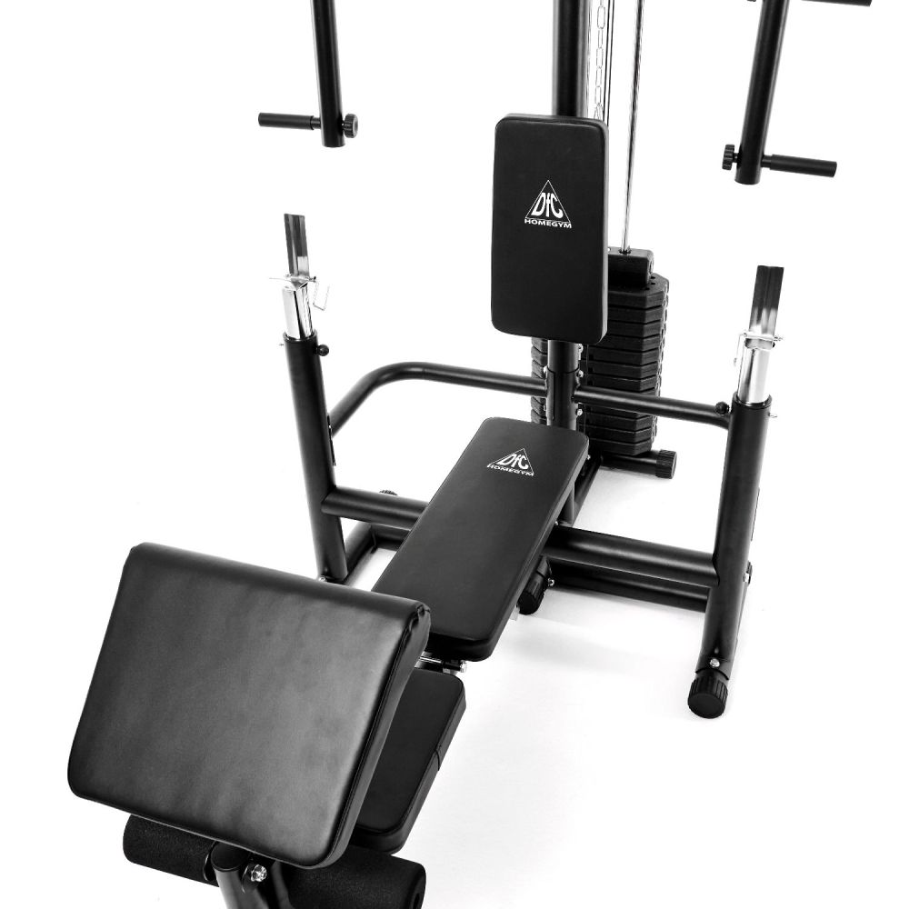 Силовой комплекс со скамьей DFC Homegym (три короба + два груза)