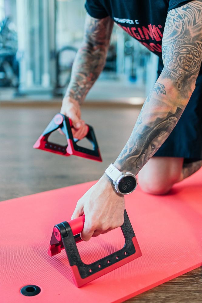 Упоры для отжиманий складные (черно-красные)