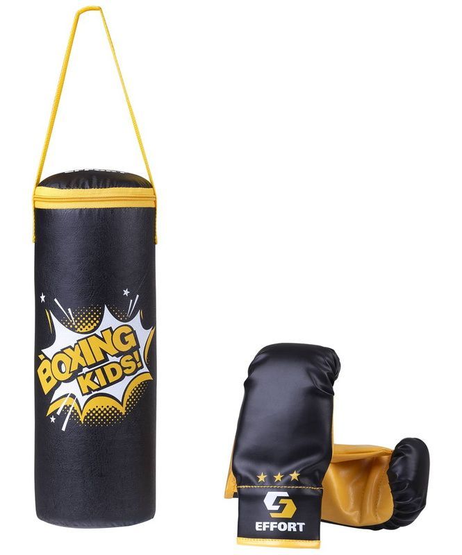 Фото Набор боксерский Effort E1455, к/з, черный