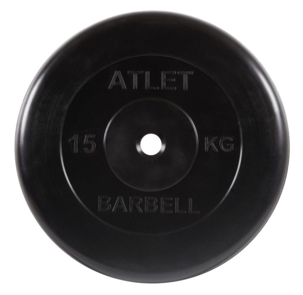 Фото Диск обрезиненный d26мм MB Barbell MB-AtletB26-15 15кг черный
