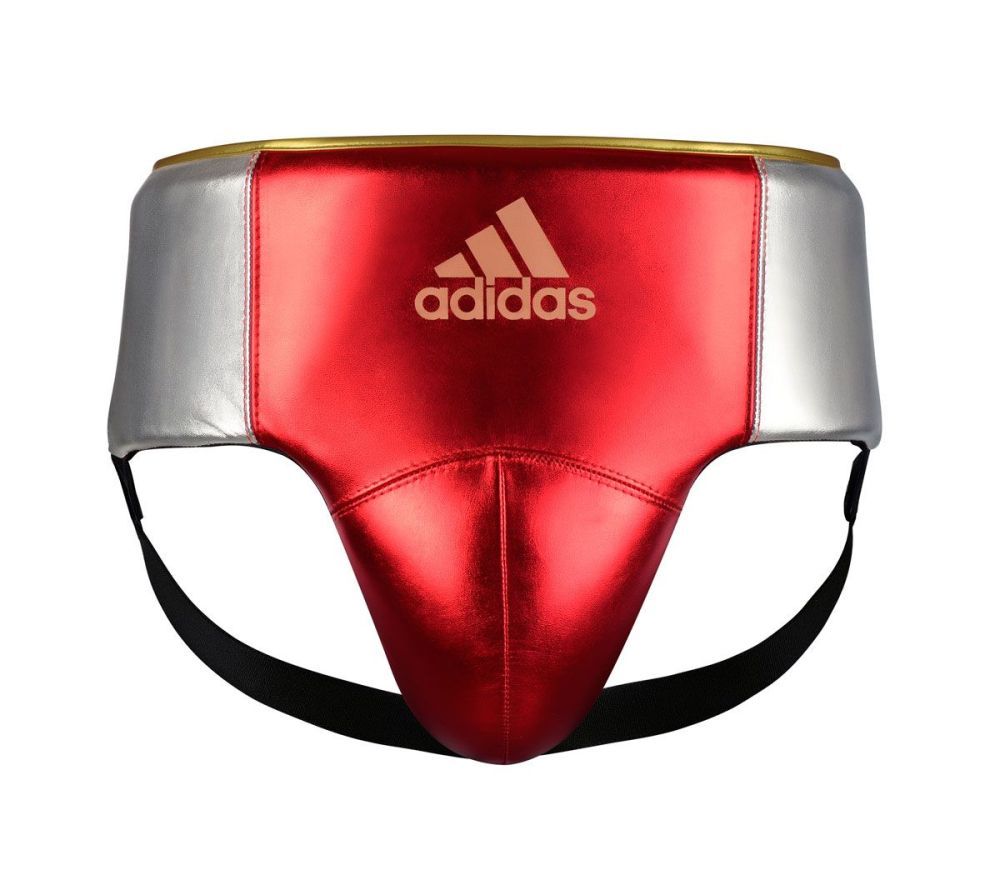 Фото Защита паха мужская Adidas AdiStar Pro Мetallic Groin Guard красно-серебристо-золотая