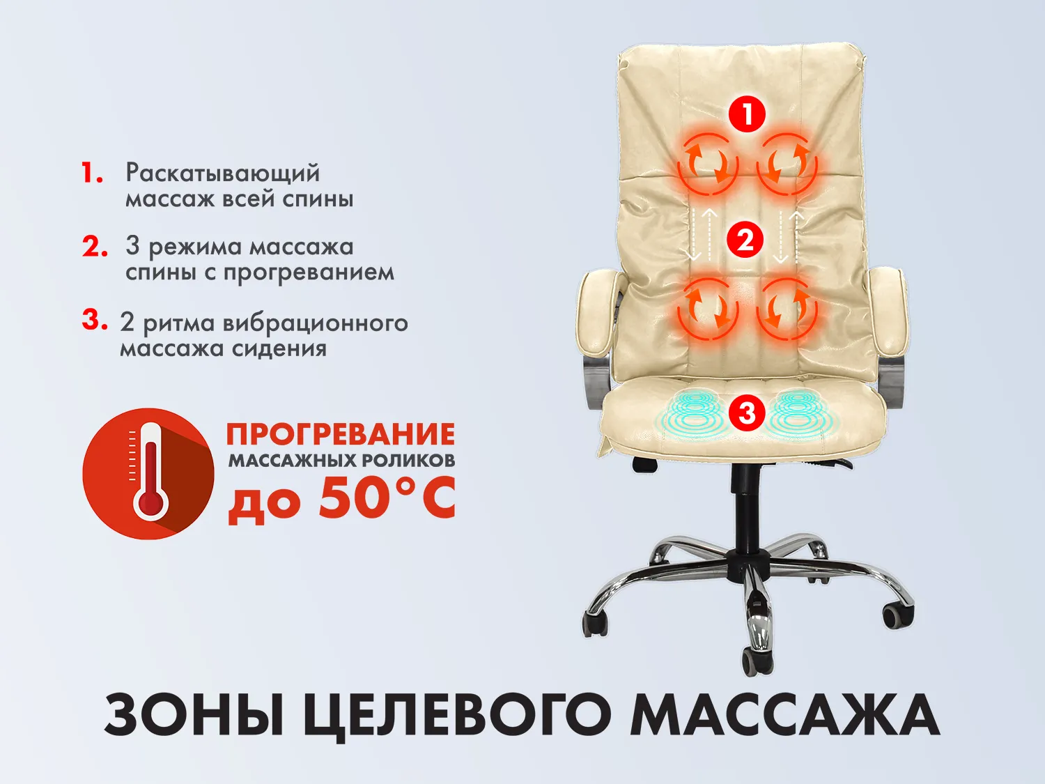 Офисное массажное кресло EGO BOSS EG1001 LKFV Крем (Арпатек)