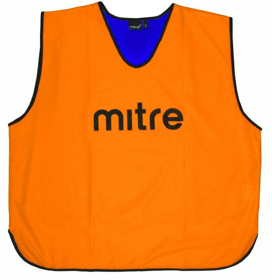 Фотографии Манишка тренировочная двустороняя Mitre T21916OF5-JR, (объем груди 90см), полиэстер, оранжево-синяя