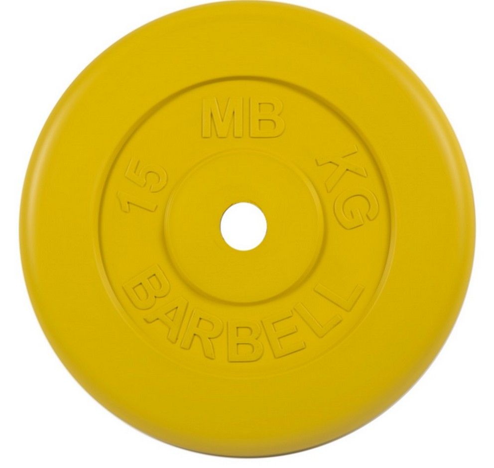 Фото Диск обрезиненный d31мм MB Barbell MB-PltC31-15 15 кг желтый