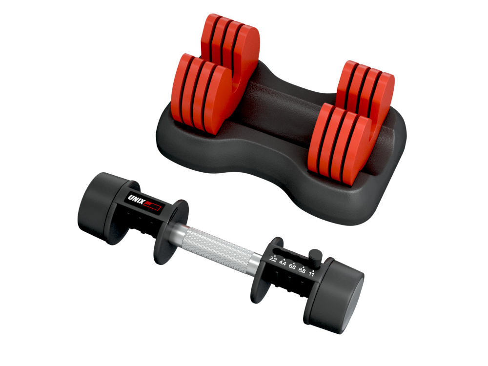 Гантель со ступенчатой регулировкой UNIX Fit 11 кг красная