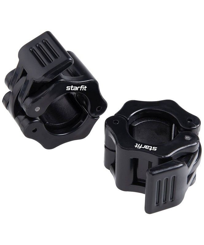 Фото Замки с фиксатором для грифа Core Star Fit BB-109 d=26 мм, пластиковые, черный, 2 шт