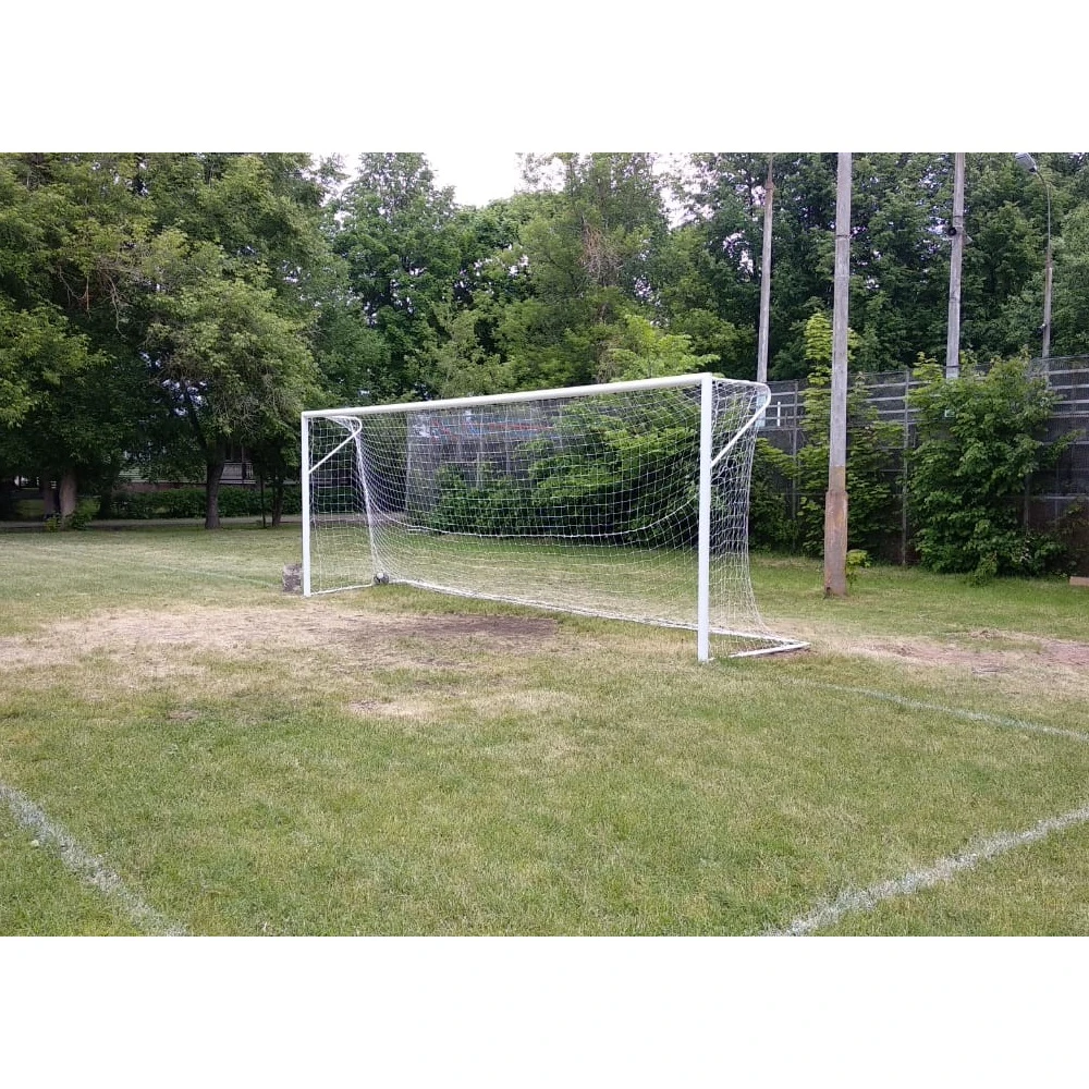 Фотографии Ворота футбольные 5х2 м стальные, сертификат ГОСТ 55664-2013, круглая труба D 76 мм, на стаканах