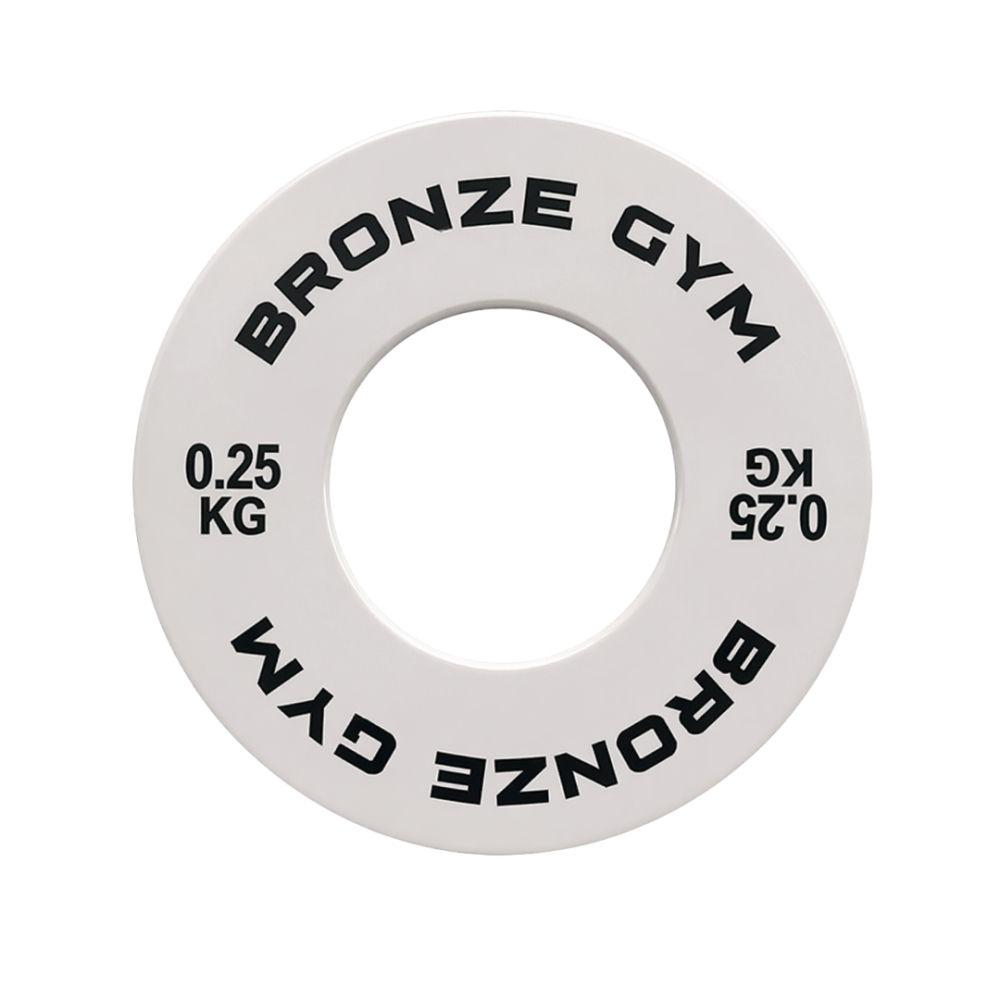 Диск калиброванный BRONZE GYM для пауэрлифтинга белый 0,25 кг