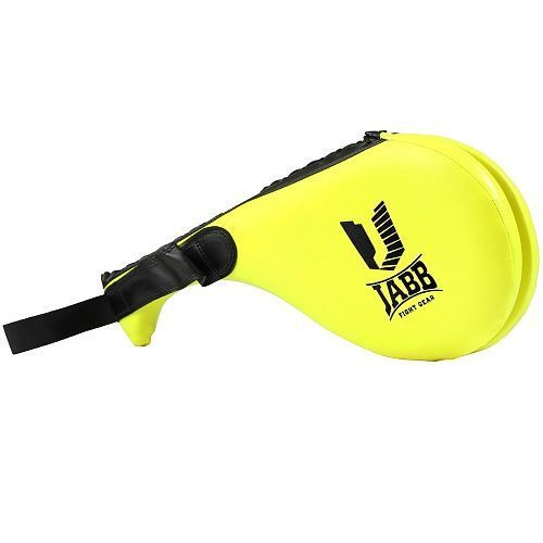 Фото Лапа боксерская двойная Jabb JE-2799 иск.кожа желтый/черный N/S