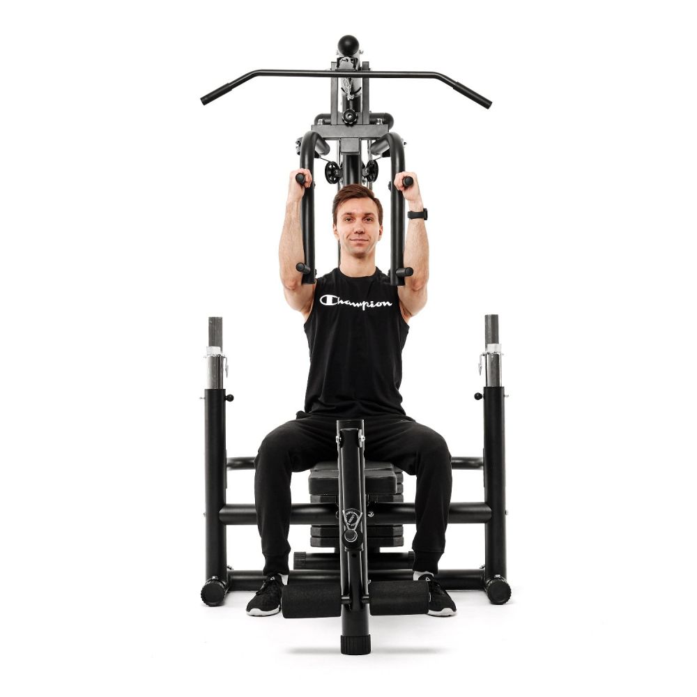 Силовой комплекс со скамьей DFC Homegym (три короба + два груза)