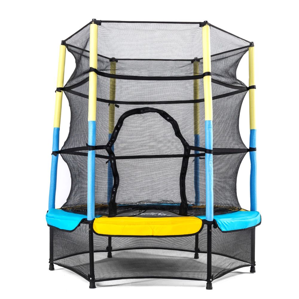 Фотографии Батут DFC JUMP KIDS 55" желт/син, сетка (137см)