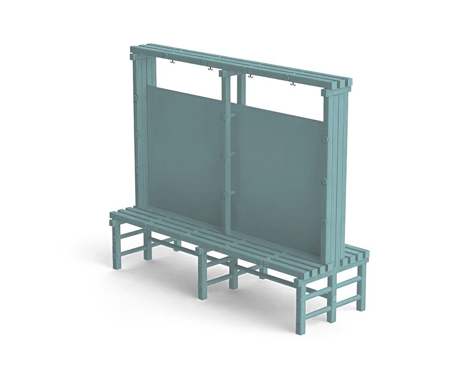 Фотографии Скамья–вешалка двухсторонняя с HPL перегородкой