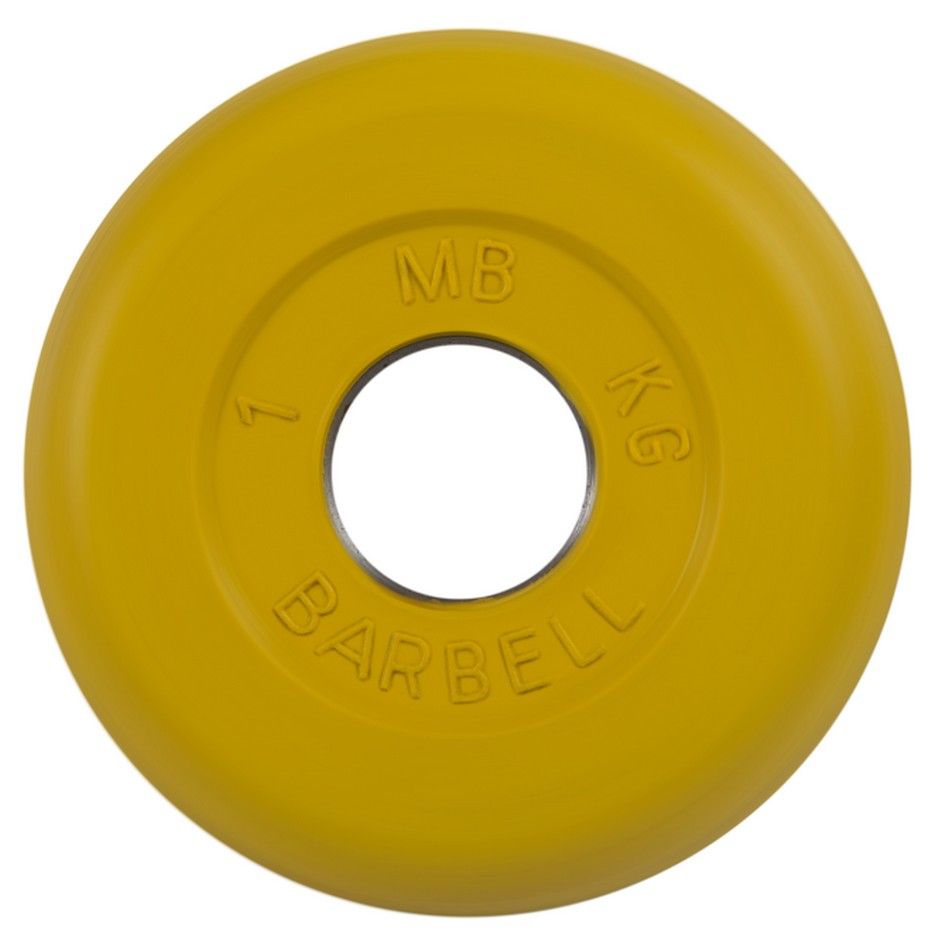 Фото Диск обрезиненный d31мм MB Barbell MB-PltC31-1 1 кг желтый