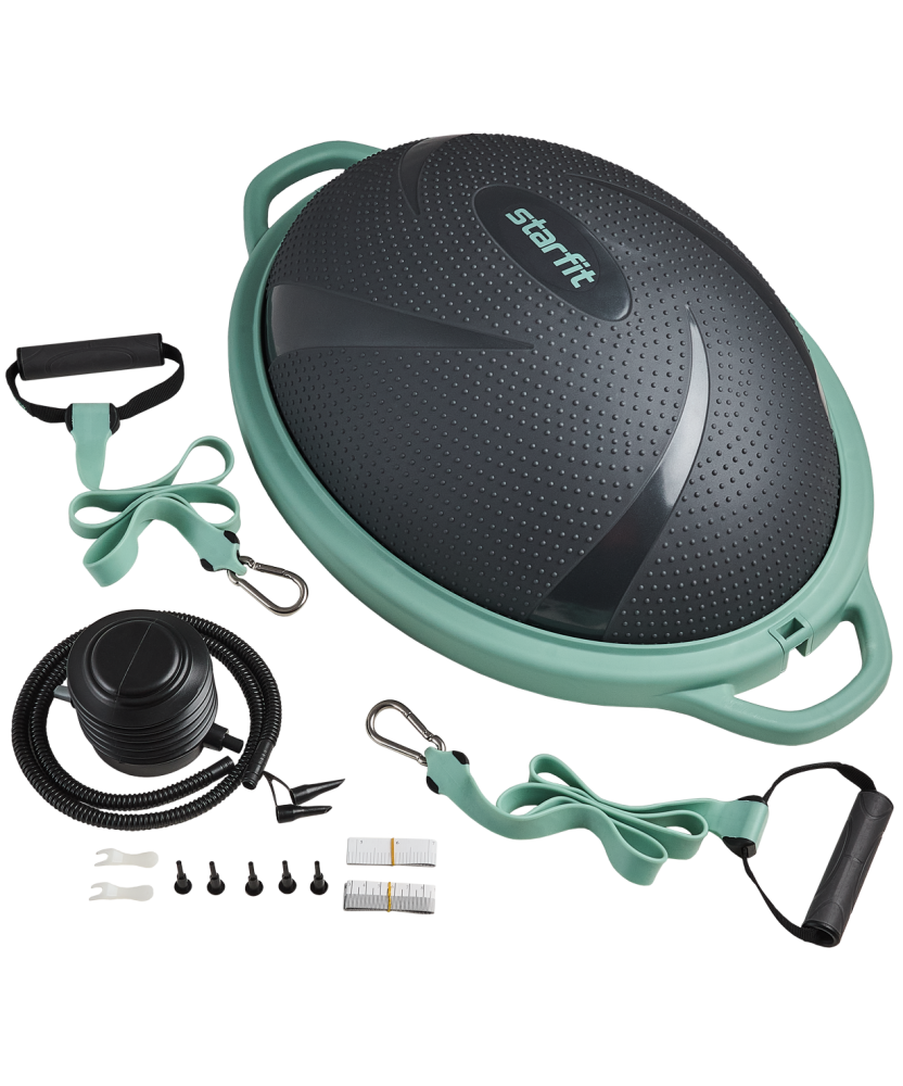 Фотографии Полусфера "BOSU" GB-503 с эспандерами, с насосом, серый/зеленый