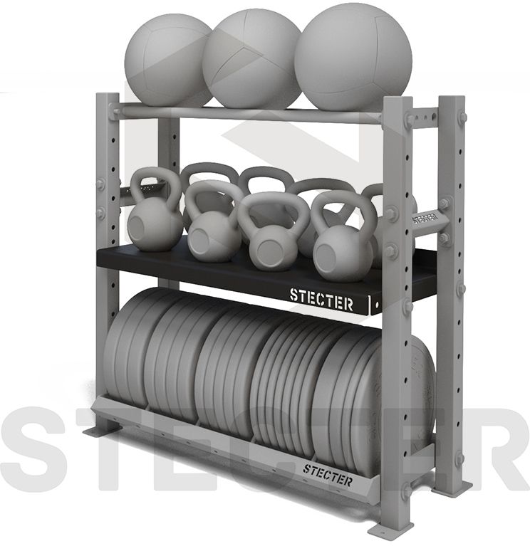 Стеллажная полка для гантелей/гирь Stecter (L1100 мм) 2459