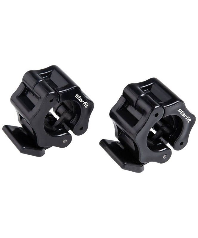 Замки с фиксатором для грифа Core Star Fit BB-109 d=26 мм, пластиковые, черный, 2 шт