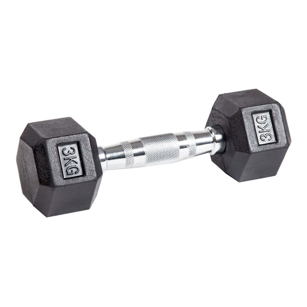 Фото Гантель гексагональная обрезиненная PROFI-FIT  3 кг