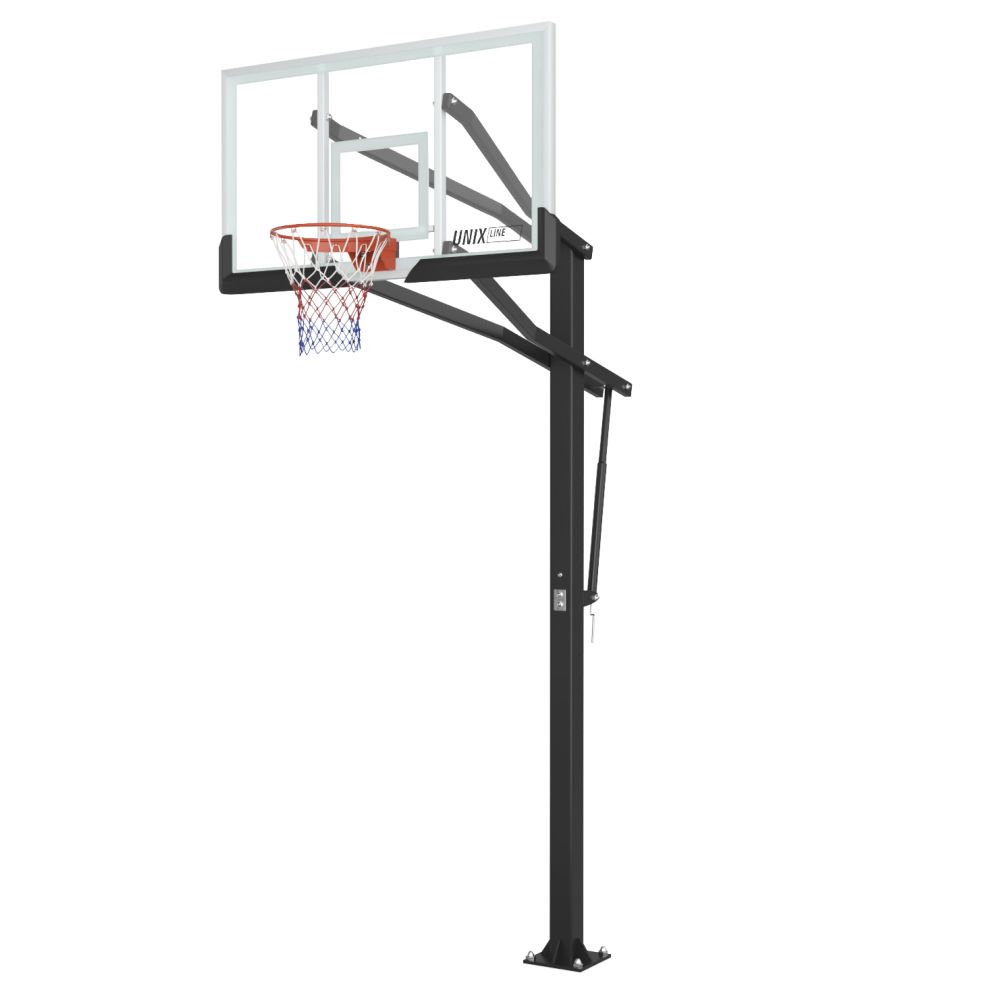 Фотографии Баскетбольная стойка стационарная UNIX Line B-Stand-TG PRO 72"x42" (180 х 105 см) R45 H230-305 см