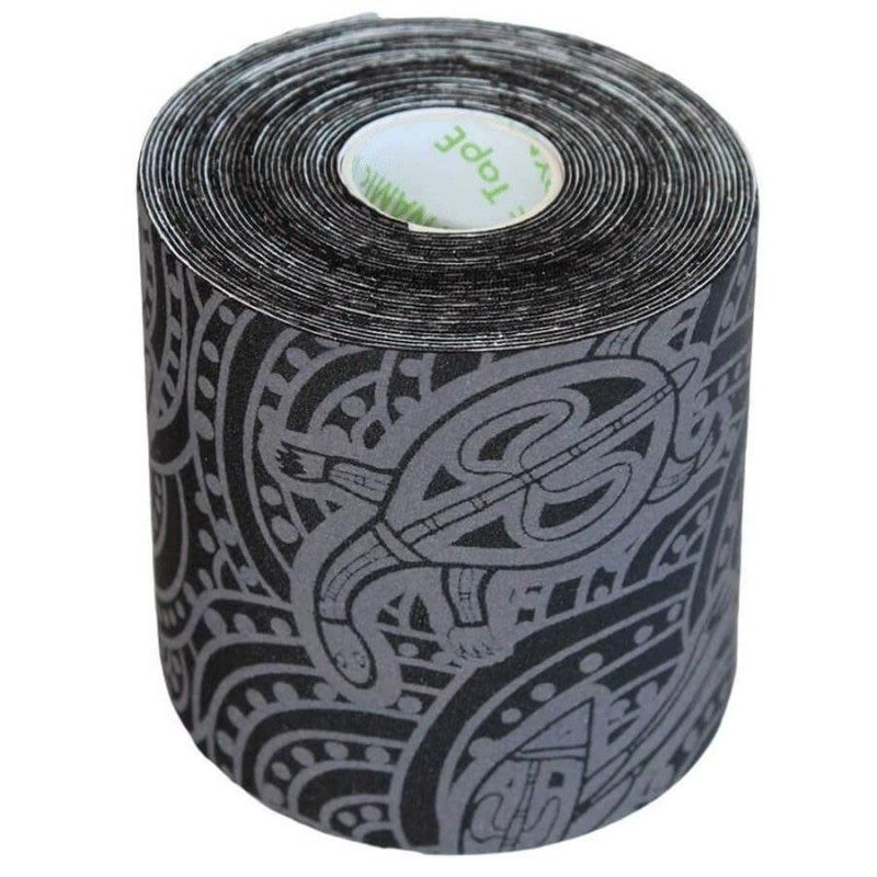 Фото Тейп динамический Dynamic Tape, DT75TTEB, шир. 7,5 см, дл. 5 м, черный/серое тату