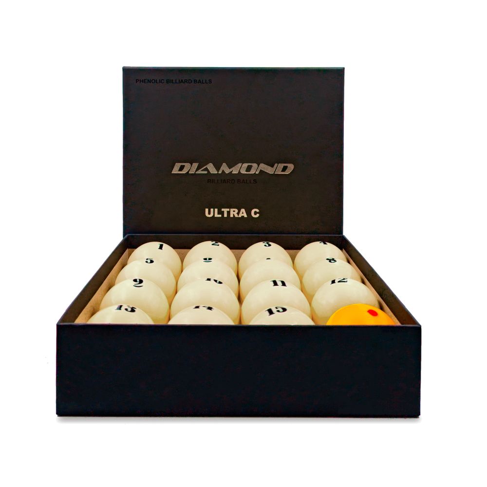 Фотографии Комплект бильярдных шаров для русской пирамиды Cosmos Billiards "Diamond Ultra C" 68 мм (желтый биток)