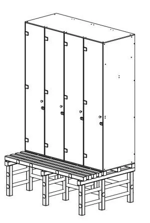 Фотографии Шкаф 4–1 + скамья–подставка ПВХ