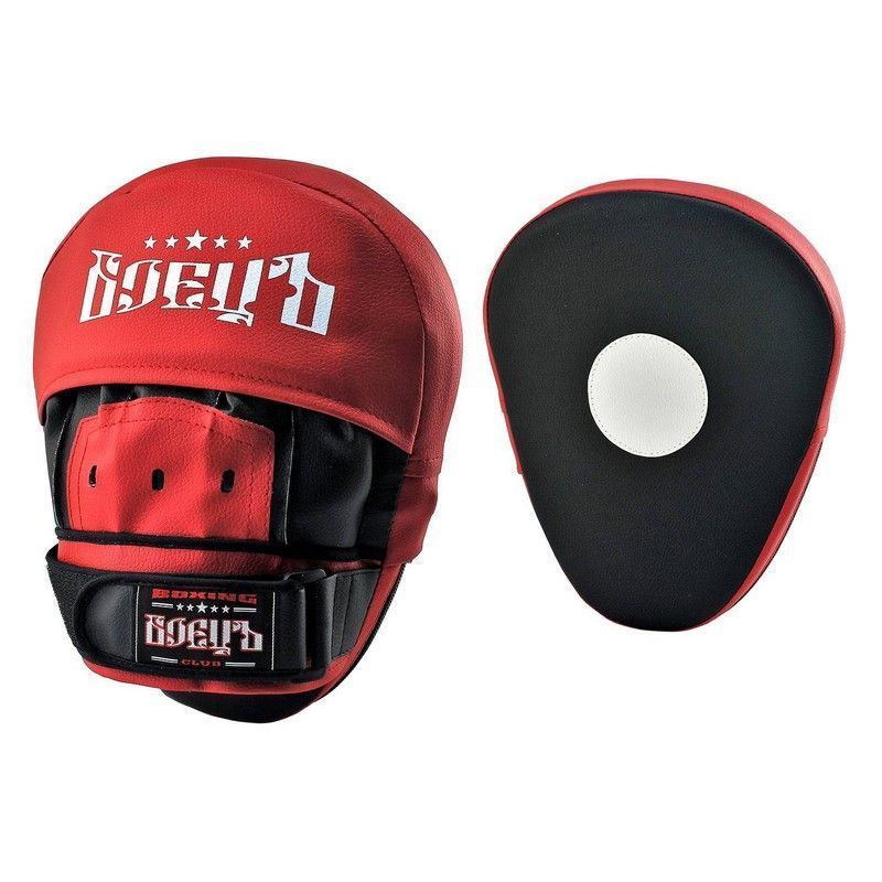 Фото Лапы боксерские гнутые Боецъ 110 черно-красные