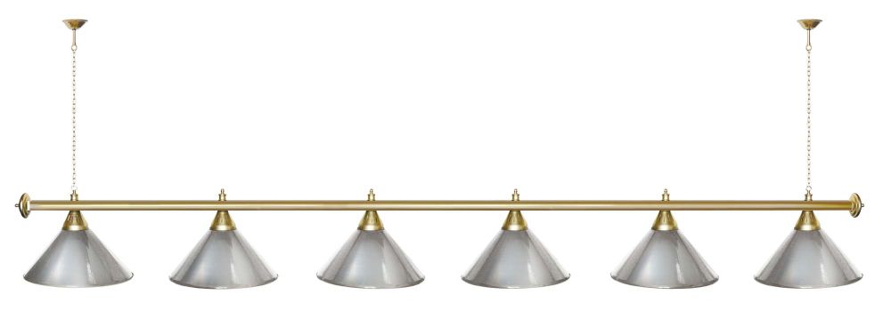 Фотографии Лампа STARTBILLIARDS 6 пл. (плафоны золотые,штанга золотая,фурнитура золото)