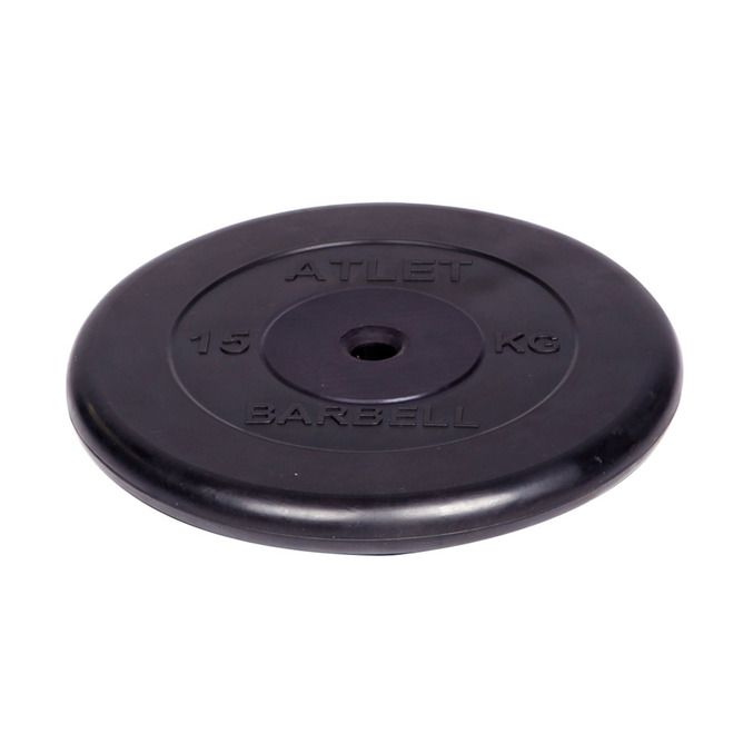 Диск обрезиненный d26мм MB Barbell MB-AtletB26-15 15кг черный