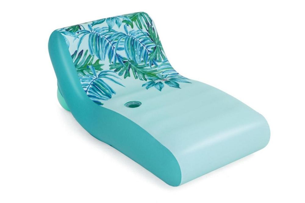 Фотографии Надувной матрас-шезлонг для плавания 176х107см с тканевым чехлом и подстаканником Bestway 43402