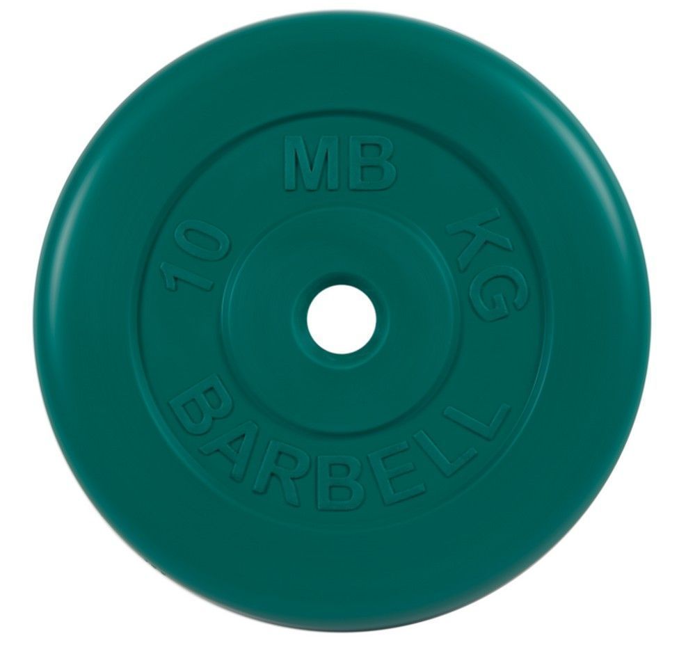 Фото Диск обрезиненный d31мм MB Barbell MB-PltC31-10 10 кг зеленый