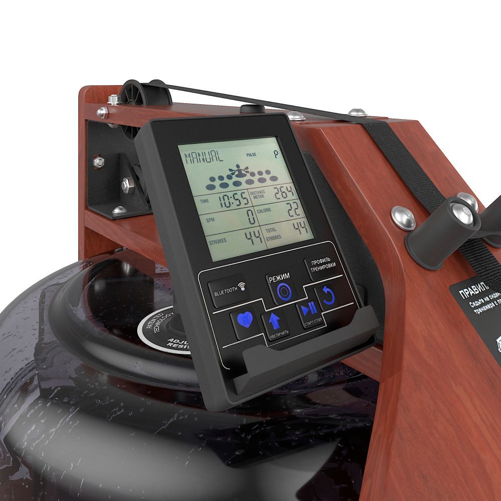 Гребной тренажер UNIX Fit тёмное дерево / Wood Rower Dark