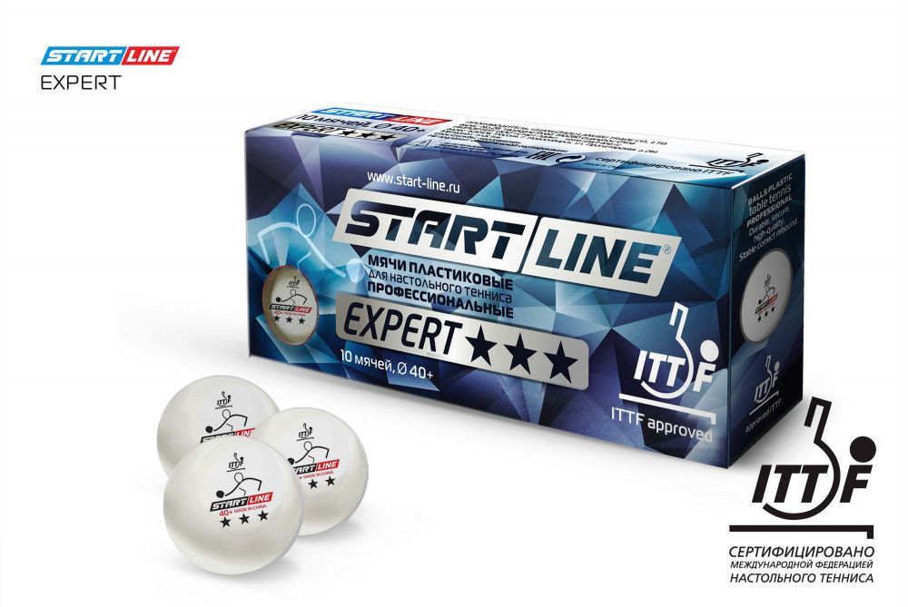 Фото Мячи Start line EXPERT V40+ 3* (ITTF) (10 шт)