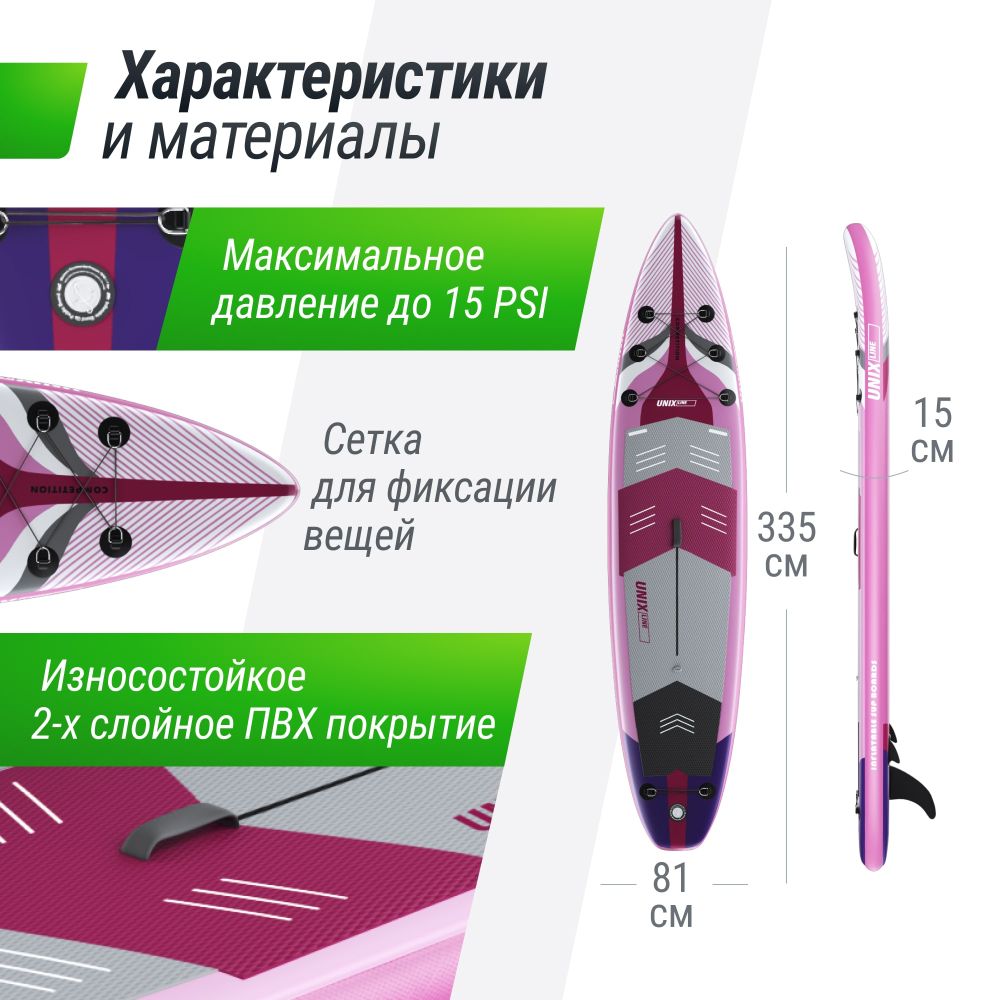 Фотографии SUP-борд UNIX Line Розовый горизонт / Pink Horizon (335 см)