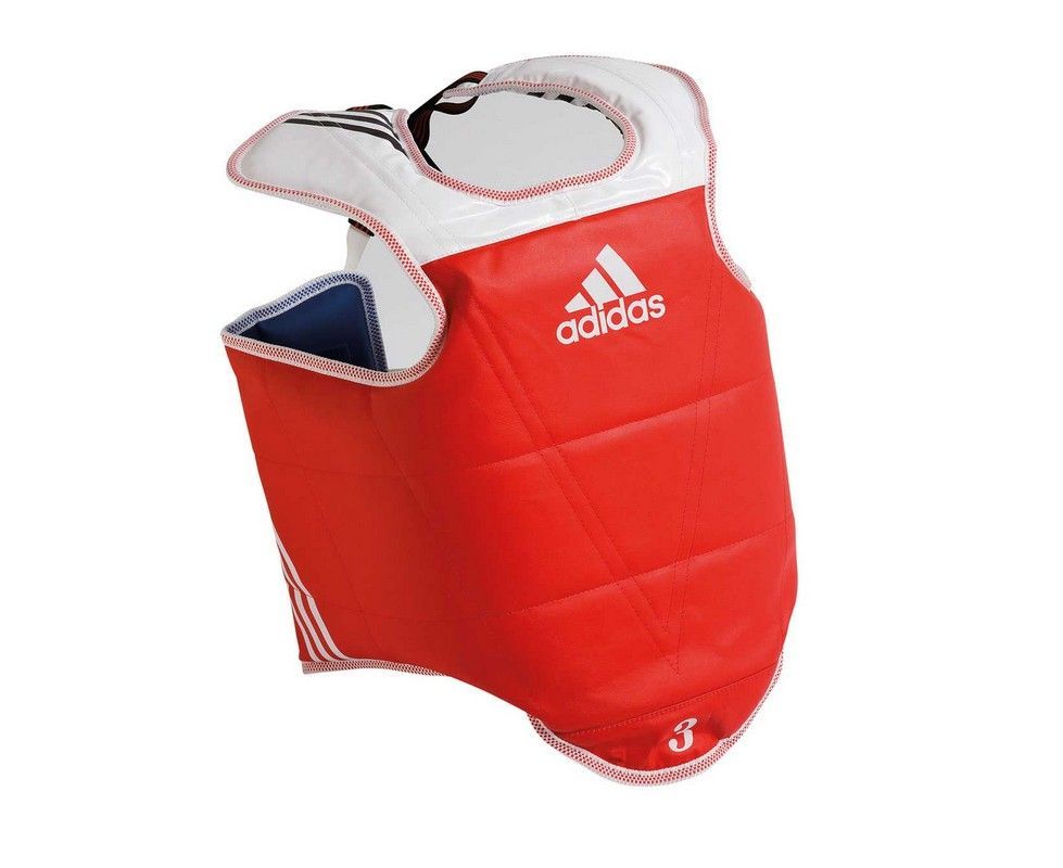 Фотографии Защита корпуса двухсторонняя Adidas Adult Body Protector Reversible WTF сине-красная adiTAP01