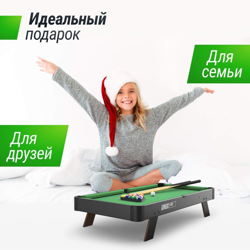 Фотографии Игровой стол UNIX Line Мини Бильярд настольный (88х47 cм) Black