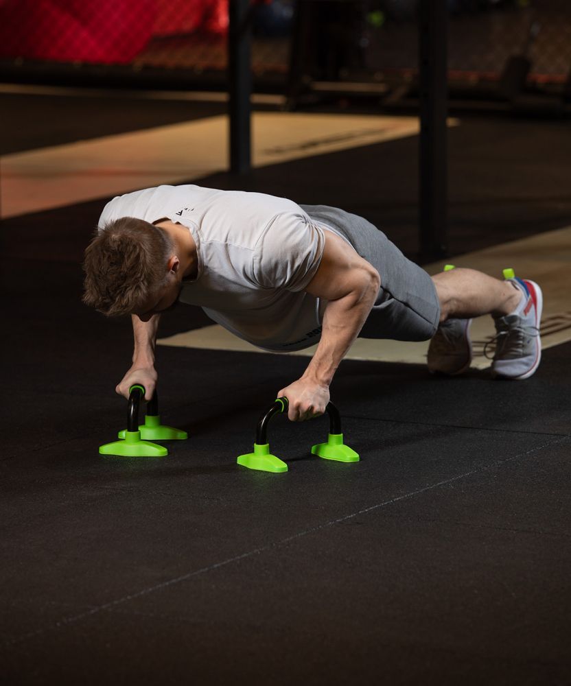 Фотографии Упоры для отжиманий «Классические» BA-302, черный/зеленый