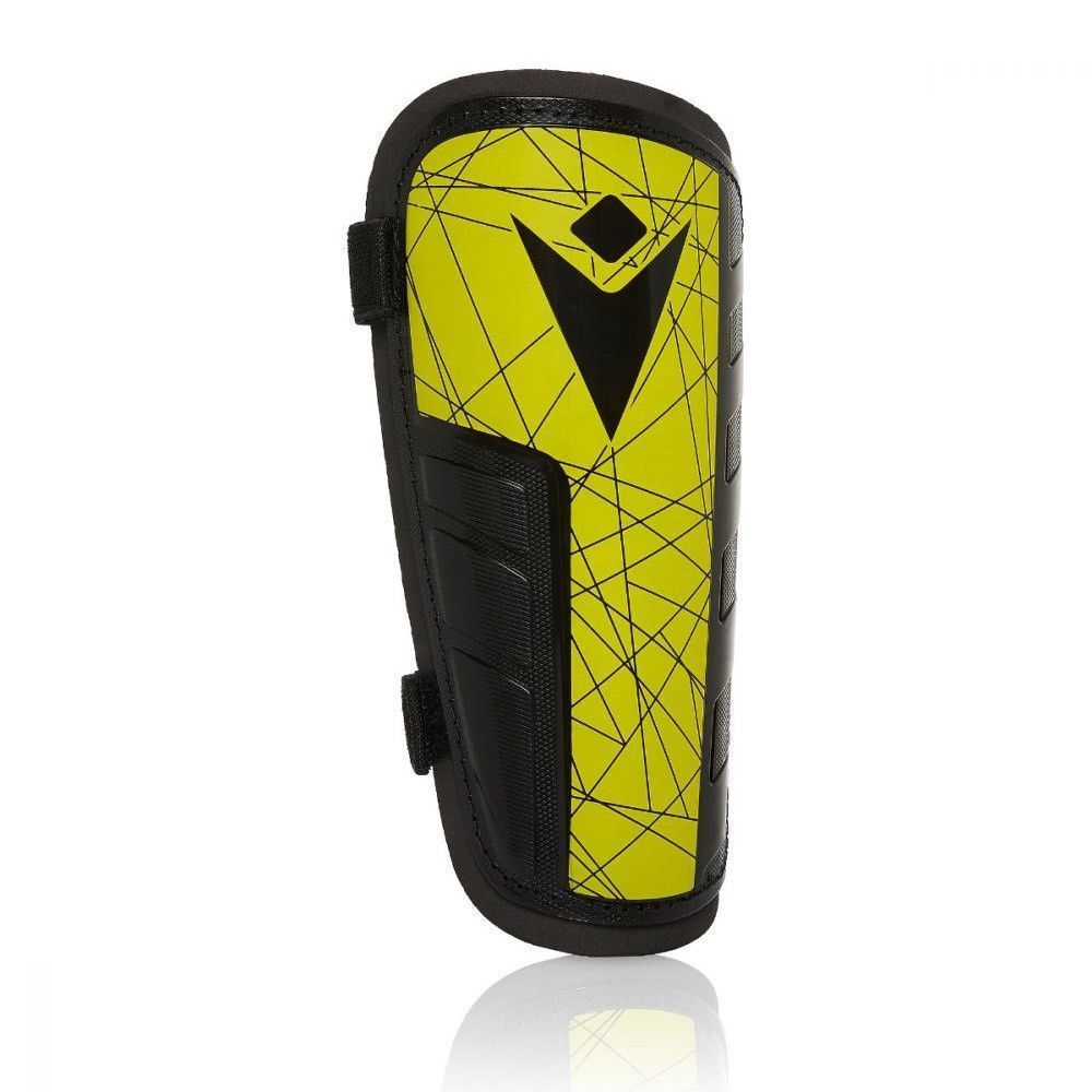 Фото Щитки футбольные Macron Lister JR, 5023073-NGRN-JR, без голен.,с застежками, ЭВА,пласт,черно-желтый