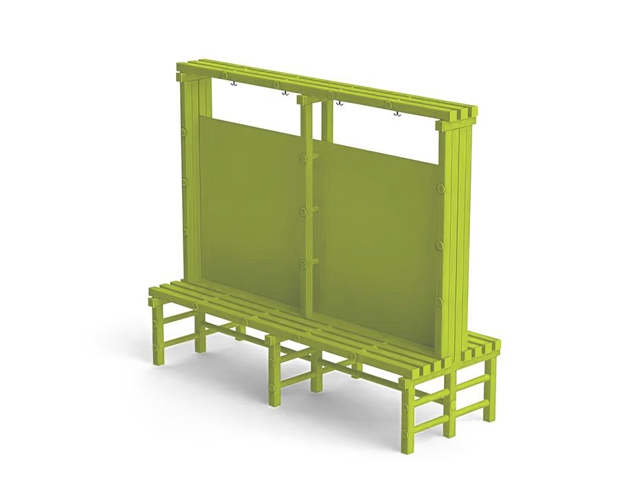 Фотографии Скамья–вешалка двухсторонняя с HPL перегородкой