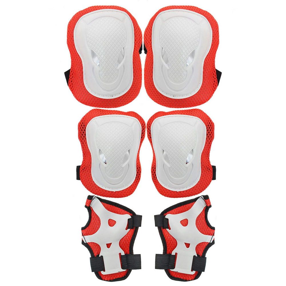 Фото Защита для роликов детская Sportex D033B-L Белый-Красный